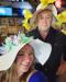 Even owner Buxy got into the spirit of the Derby Day Hat-Making Contest sponsored by Jefferson's, Rabbit Hole & Smooth Ambler Bourbon; here w/  organizer Sarah Trattner.